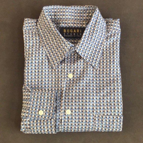 Bogari Studio Mens Med Rayon Shirt Long Sleeve - Picture 1 of 7